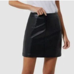 French Connection Black Faux Leather Mini Skirt